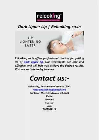 Dark Upper Lip  Relooking.co.in