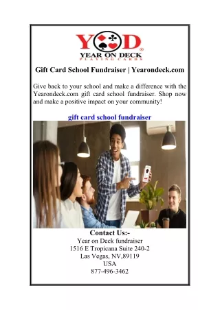 Gift Card School Fundraiser | Yearondeck.com