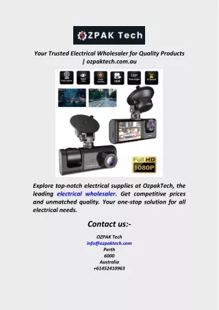 Your Trusted Electrical Wholesaler for Quality Products  ozpaktech.com.au