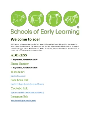 Schools of Early Learning