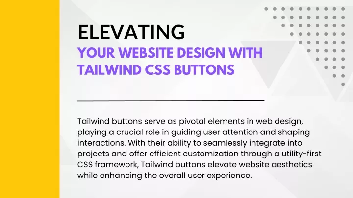 elevating your website design with tailwind