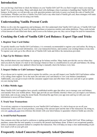 The Power of Vanilla Balance: How to Maximize Your Vanilla Visa Gift Card