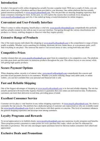 Why Everyone Enjoys Shopping at www.mcgift.giftcardmall.com