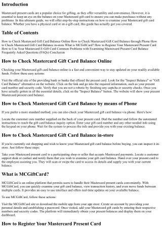 The Ultimate Guide to Checking Mastercard Gift Card Balance: Step-by-Step Recomm