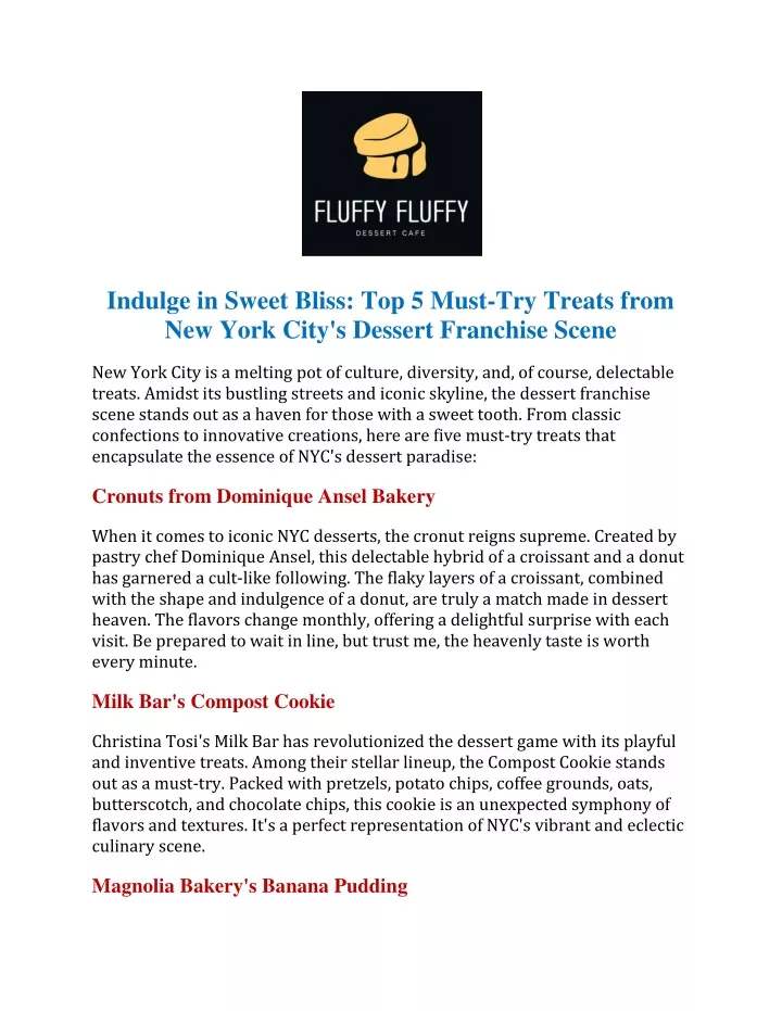 indulge in sweet bliss top 5 must try treats from