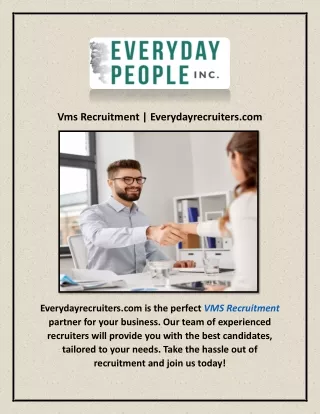 Vms Recruitment | Everydayrecruiters.com