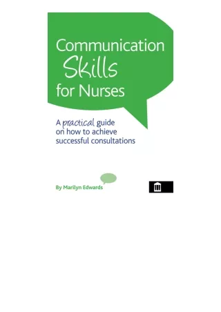read ❤️ebook (✔️pdf✔️) Communication Skills for Nurses
