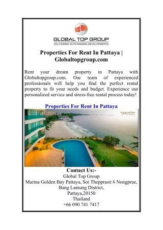 properties for rent in pattaya globaltopgroup com