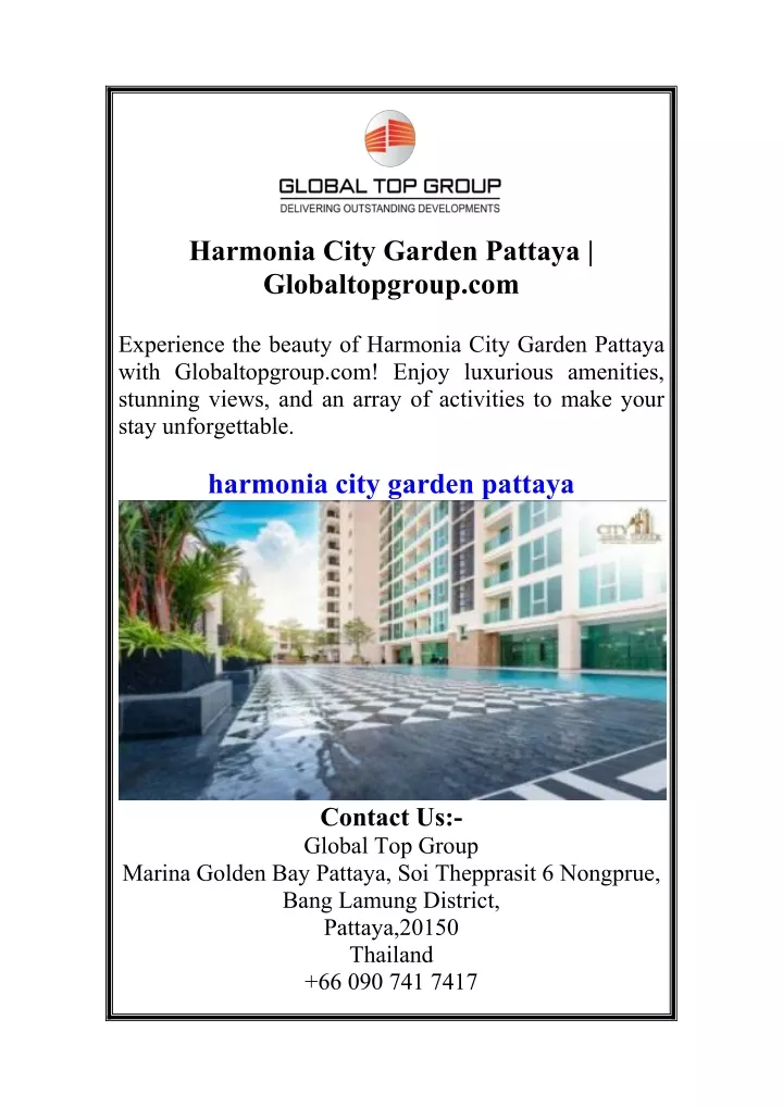 harmonia city garden pattaya globaltopgroup com