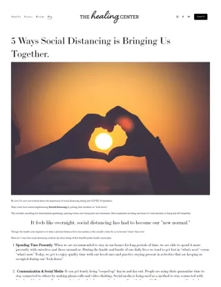 5 Ways Social Distancing is Bringing Us Together