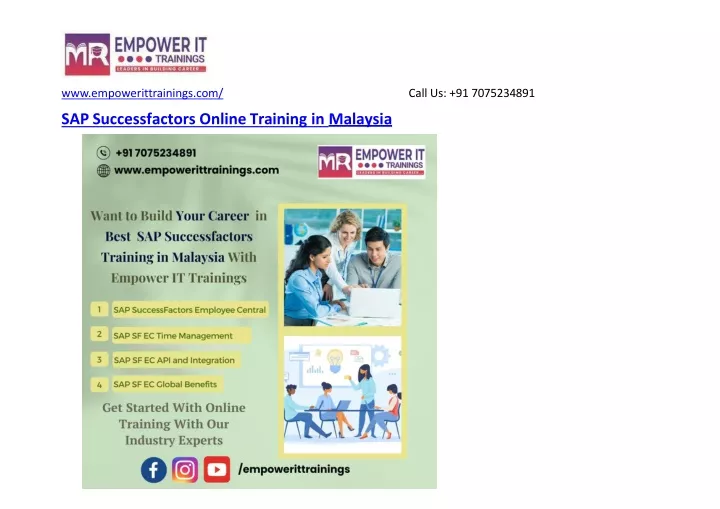 sap successfactors online training in malaysia