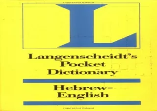 ✔ DOWNLOAD/PDF ⭐  Langenscheidt's Pocket Hebrew Dictionary (English an