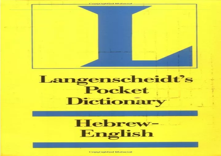 download pdf langenscheidt s pocket hebrew