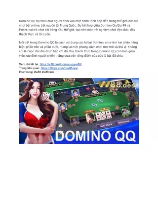 Hướng Dẫn Chi Tiết Cách Chơi Domino QQ Tại W88desi.