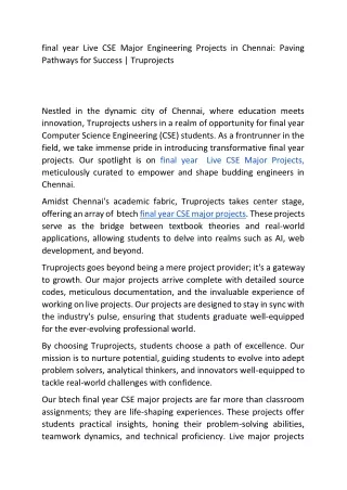 Final year Live CSE Major Engineering Projects in chennai  (1)