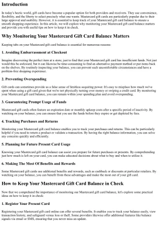 Mastercard Gift Card Balance: Why It Matters and How to Keep It in Inspect