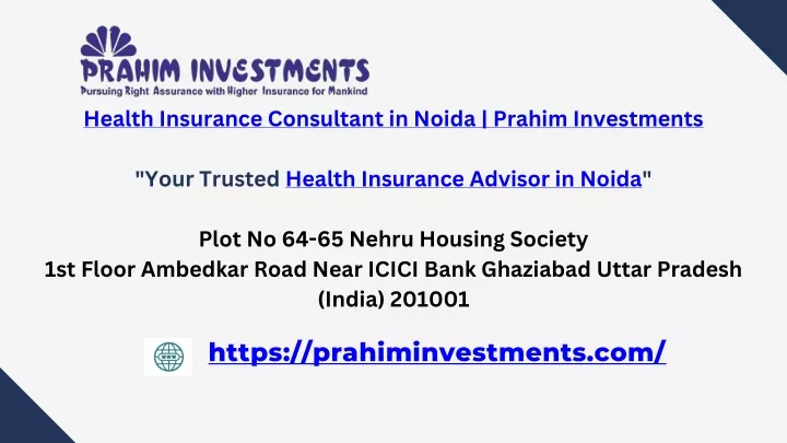 health insurance consultant in noida prahim