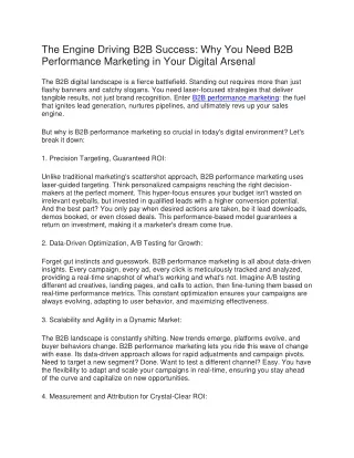 B2B Performance Marketing Agency- Agadh