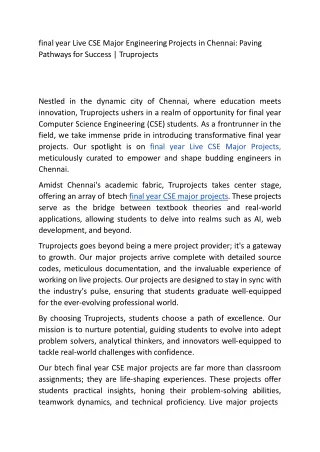 final year live cse major engineering projects
