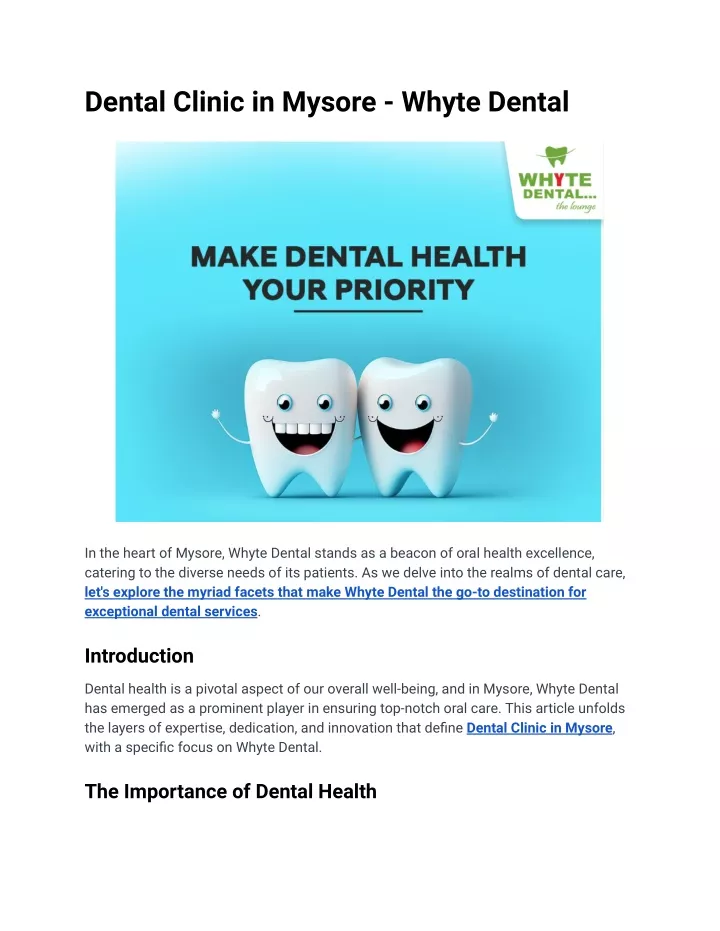 dental clinic in mysore whyte dental