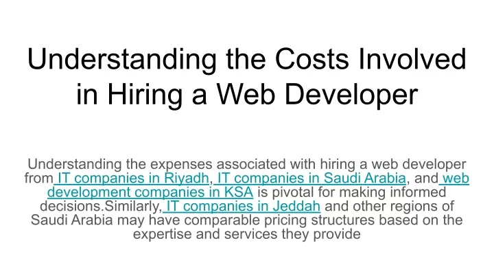 understanding the costs involved in hiring