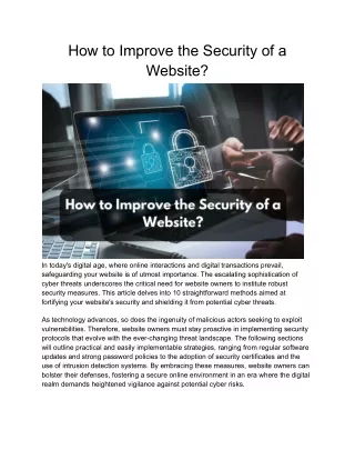 How to Improve the Security of a Website