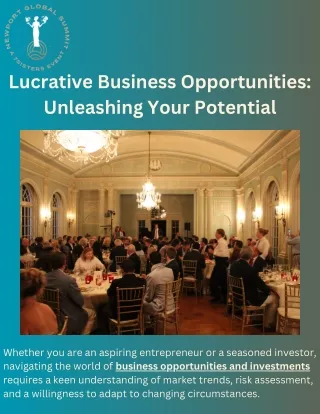 Lucrative Business Opportunities Unleashing Your Potential