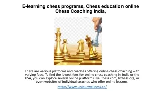e learning chess programs chess education online chess coaching india