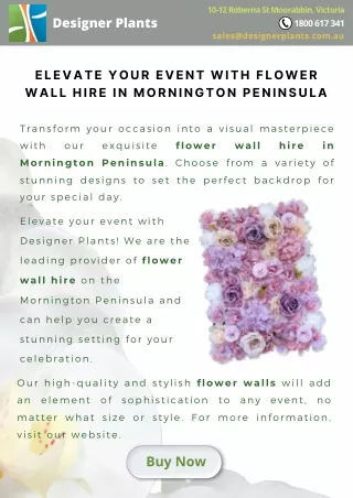 Elevate Your Event with Flower Wall Hire in Mornington Peninsula