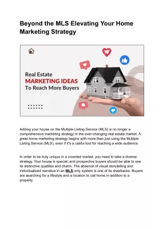 beyond the mls elevating your home marketing