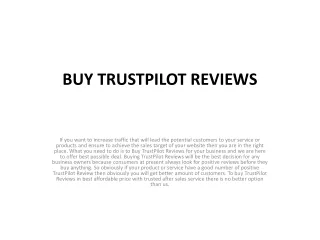 BUY TRUSTPILOT REVIEWS