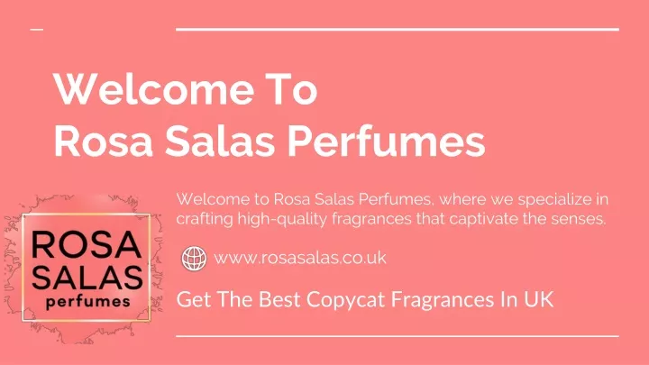welcome to rosa salas perfumes