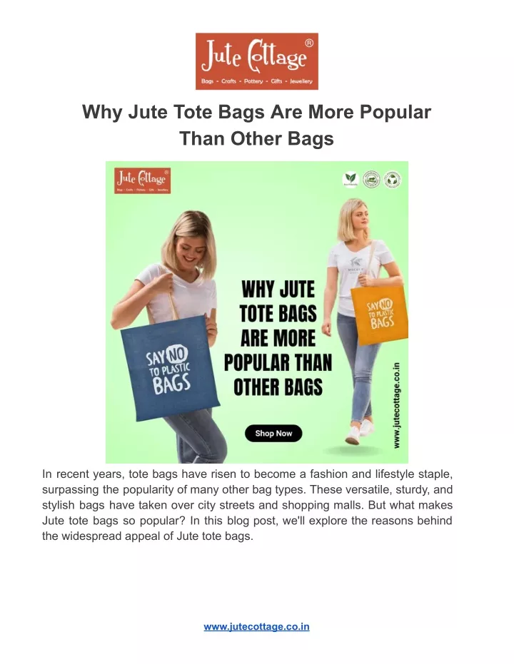 why jute tote bags are more popular than other