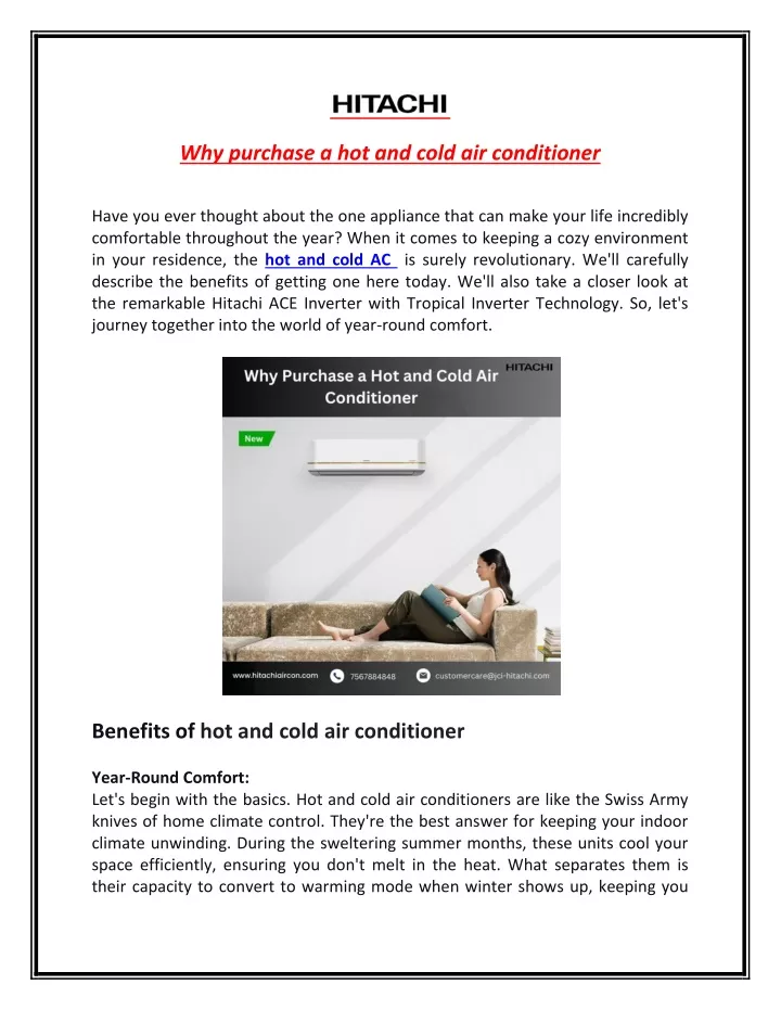 why purchase a hot and cold air conditioner