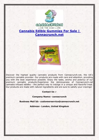 Cannabis-infused Edibles For Sale  Cannacrunch.net