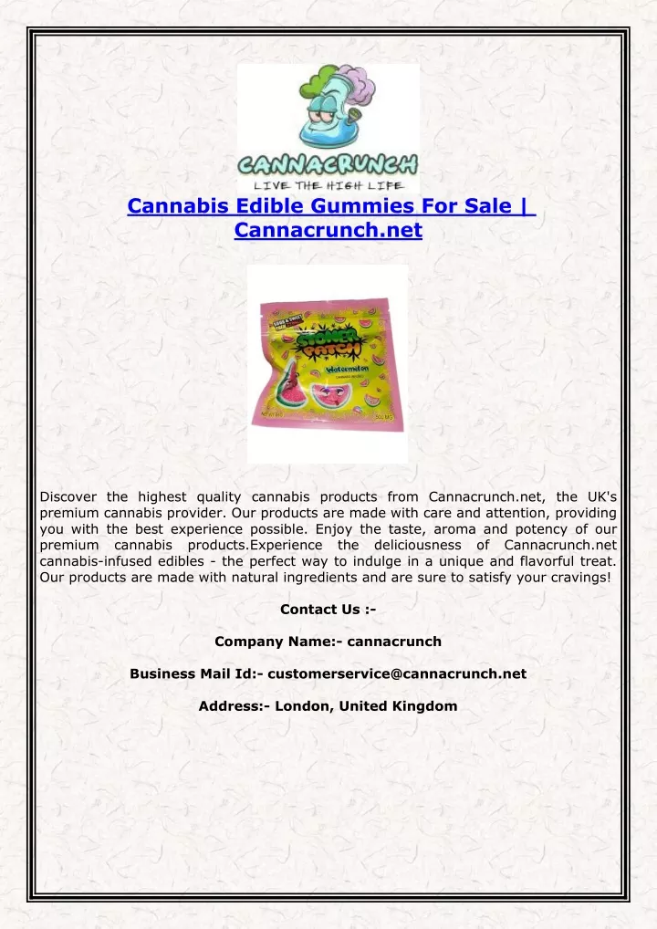 cannabis edible gummies for sale cannacrunch net