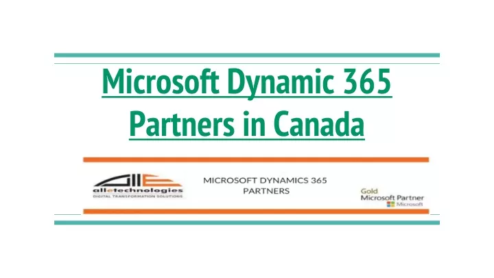 microsoft dynamic 365 partners in canada