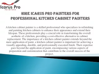 Hire Icarus Pro Painters for professional kitchen cabinet