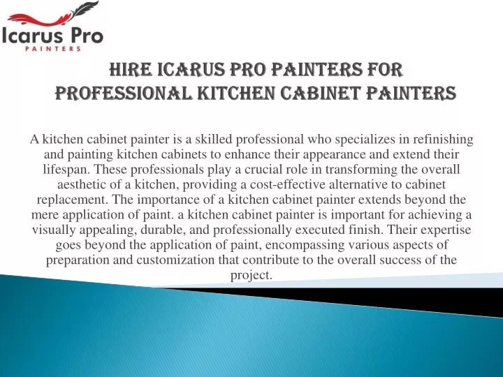 hire icarus pro painters for professional kitchen cabinet painters