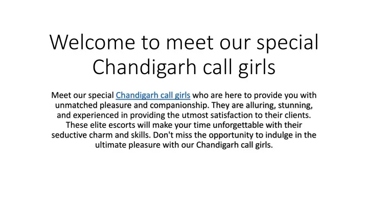 welcome to meet our special chandigarh call girls