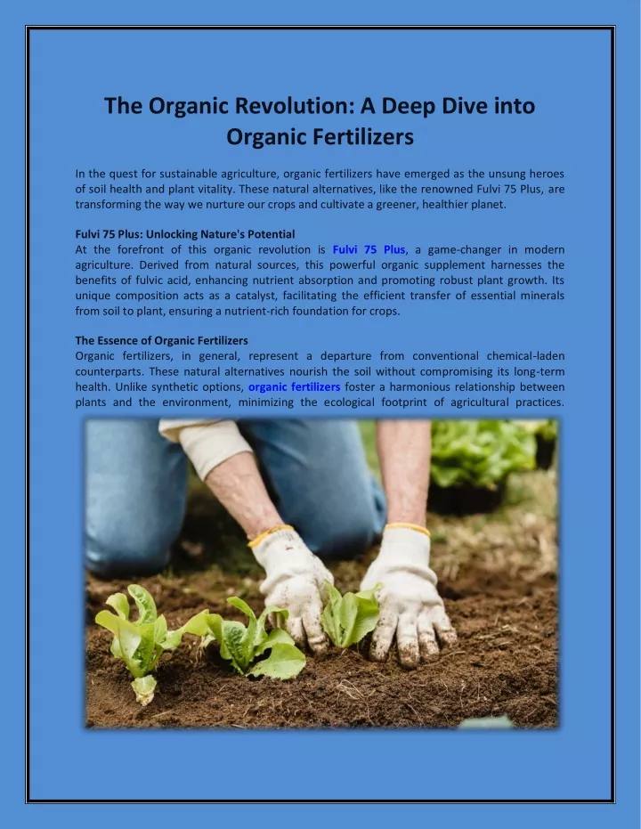 the organic revolution a deep dive into organic