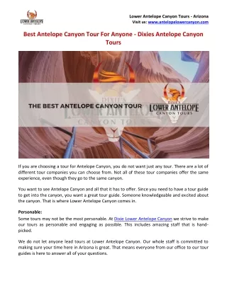 Best Antelope Canyon Tour For Anyone - Dixies Antelope Canyon Tours