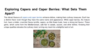 Exploring Capers and Caper Berries_ What Sets Them Apart_