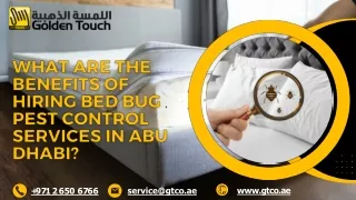 What are the benefits of hiring bed bug pest control services in Abu Dhabi