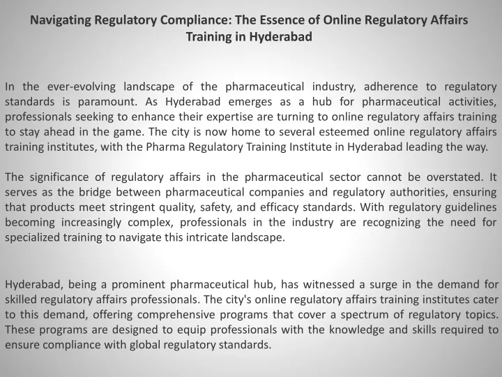 navigating regulatory compliance the essence