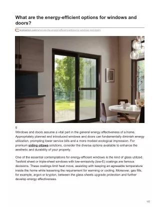 Unlock a Greener Home with Smart Window and Door Choices