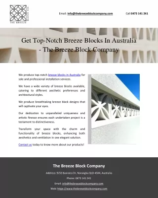 Get Top-Notch Breeze Blocks In Australia - The Breeze Block Company