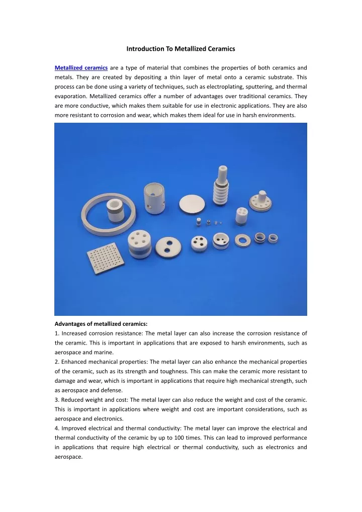 introduction to metallized ceramics