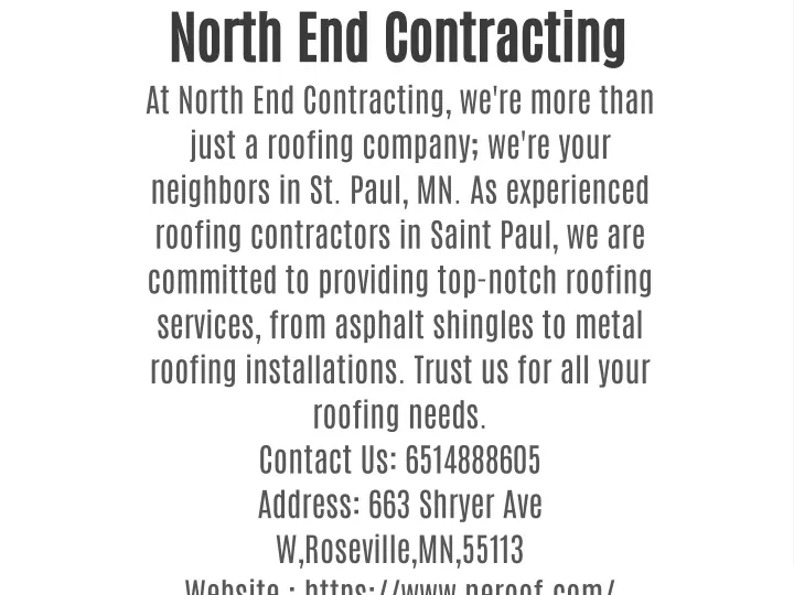 north end contracting at north end contracting