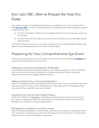 2023 - Eye Care OKC_ How to Prepare for Your Eye Exam